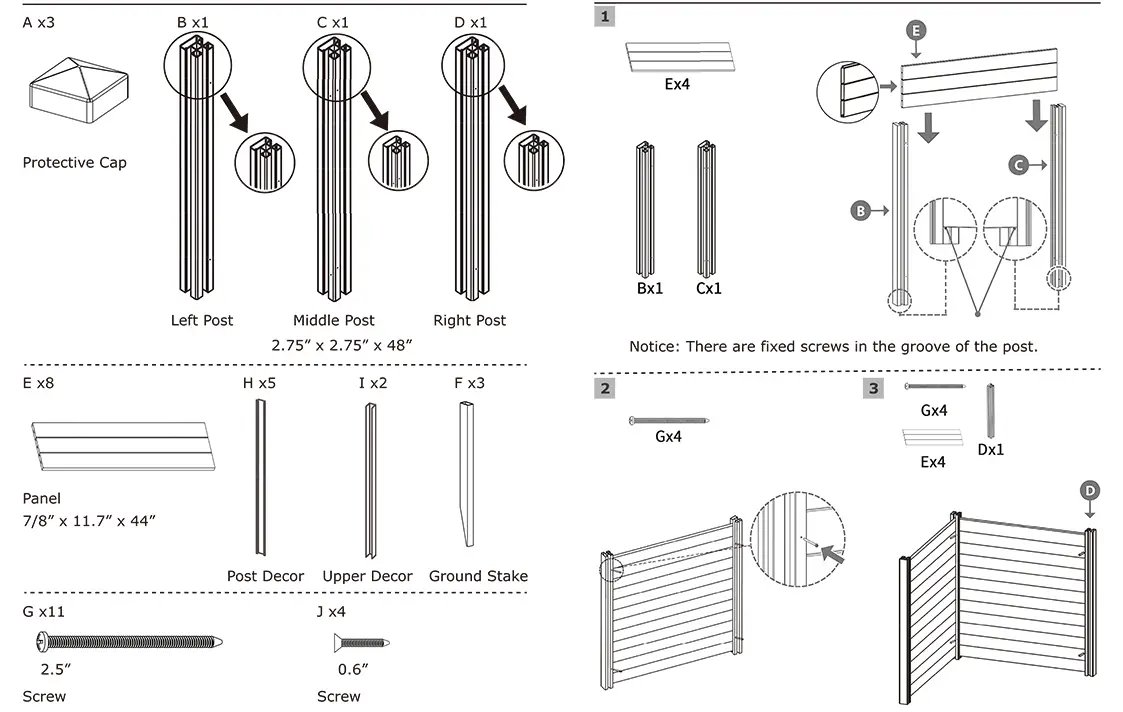 COSTWAY GT3810WH Garden Fence - fig