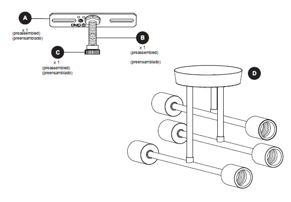 Origin21 JWV9006A-2 6 Light Semi Flushmount Ceiling Fixture 3