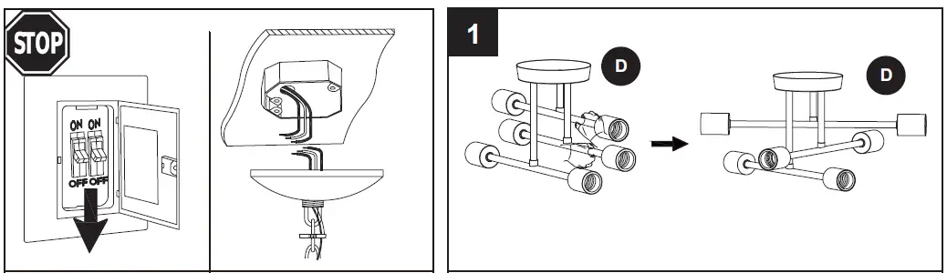 Origin21 JWV9006A-2 6 Light Semi Flushmount Ceiling Fixture 4