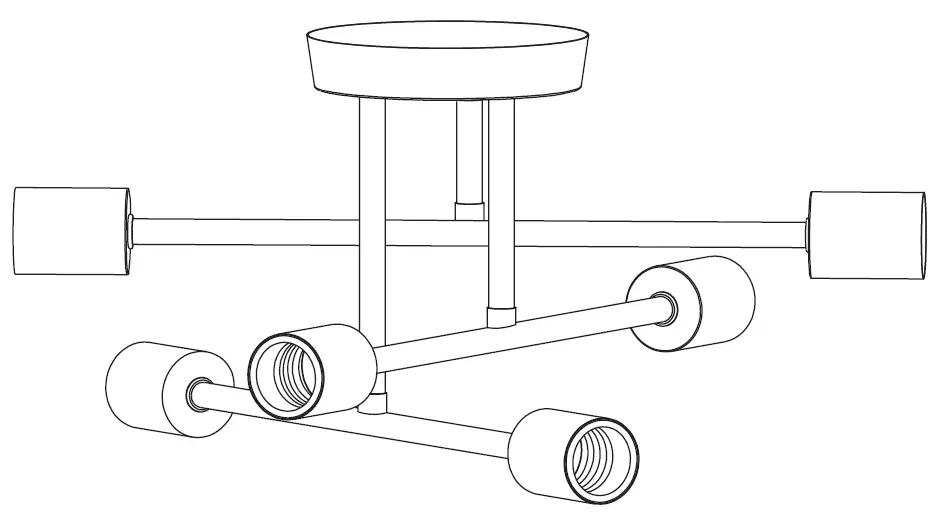 Origin21 JWV9006A-2 6 Light Semi Flushmount Ceiling Fixture