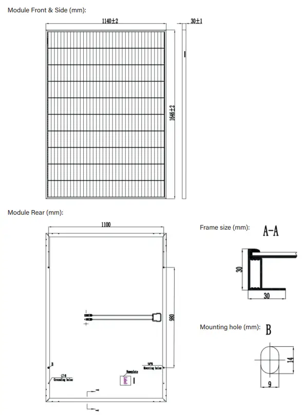 PERLIGHT PLM-400OM2B-66 400W All Black Delta Solar Panel - Module Structure