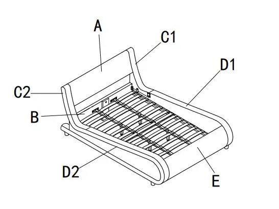 JAXPETY HG61K0965 80 Inch Modern King Size Leather Platform Bed Frame (2)