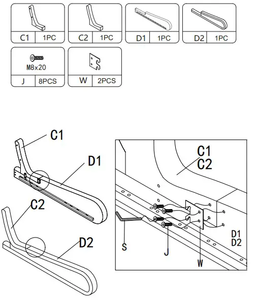 JAXPETY HG61K0965 80 Inch Modern King Size Leather Platform Bed Frame (4)