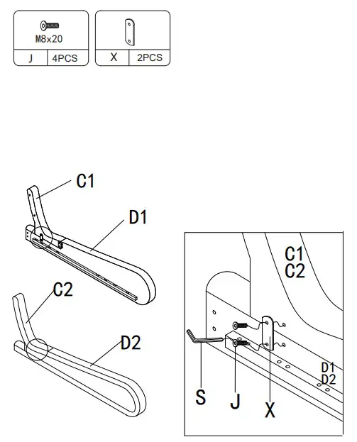JAXPETY HG61K0965 80 Inch Modern King Size Leather Platform Bed Frame (5)