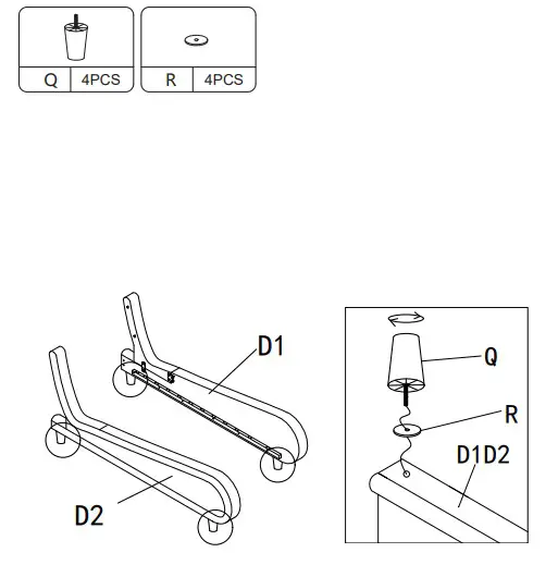 JAXPETY HG61K0965 80 Inch Modern King Size Leather Platform Bed Frame (6)