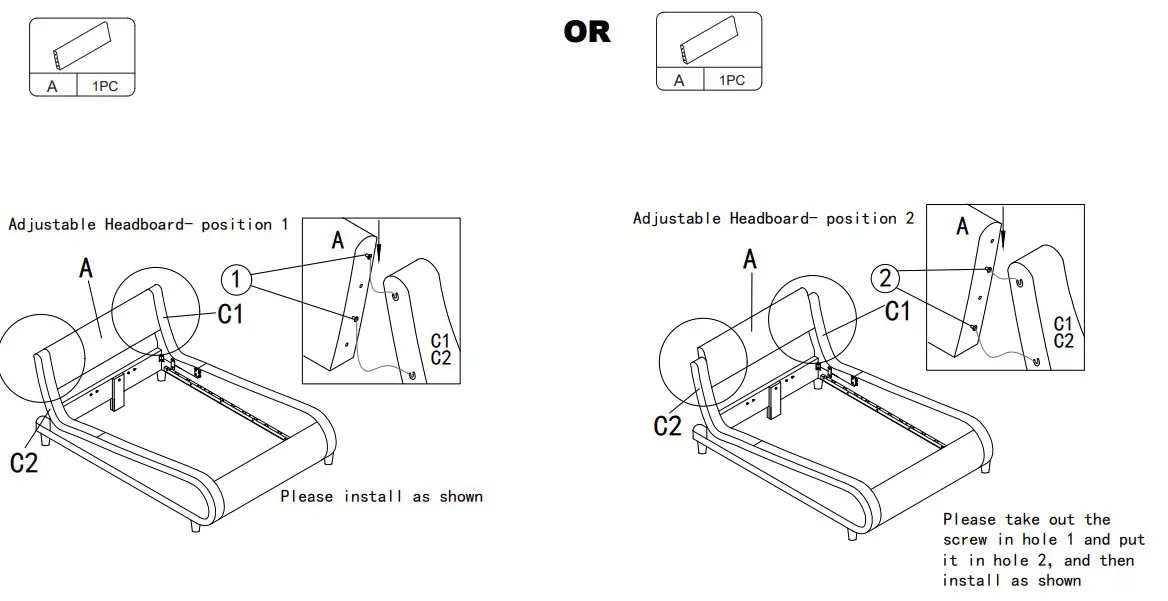 JAXPETY HG61K0965 80 Inch Modern King Size Leather Platform Bed Frame (8)