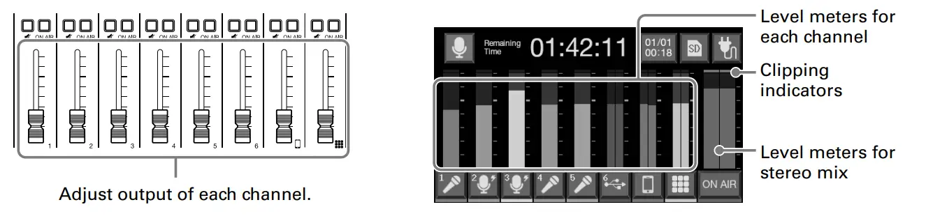 ZOOM Podtrak P8 Portable Multitrack Podcast Recorder - Recording