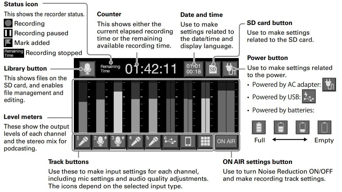 ZOOM Podtrak P8 Portable Multitrack Podcast Recorder - Touchscreen