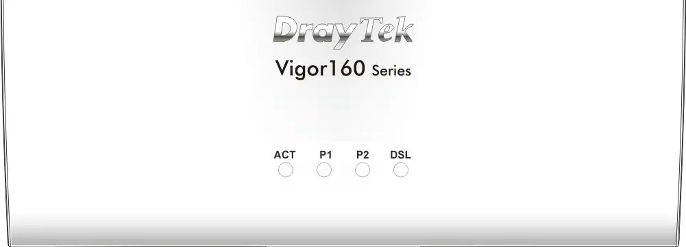 DrayTek Vigor 167 Supervectoring-- PPaanneell EExxppllaannaattiioonn