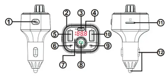 Aerpro FMT255 Bluetooth FM Transmitter with 3.0 USB Fast Charge - overview
