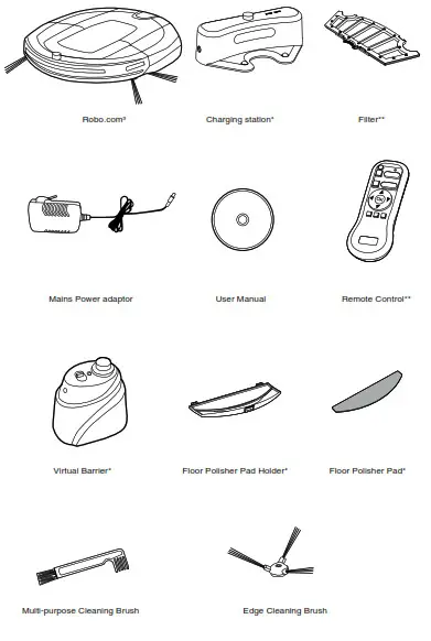 HOOVER Robo com3 Robot Vacuum Cleaner- CONTENTS OF THE BOX