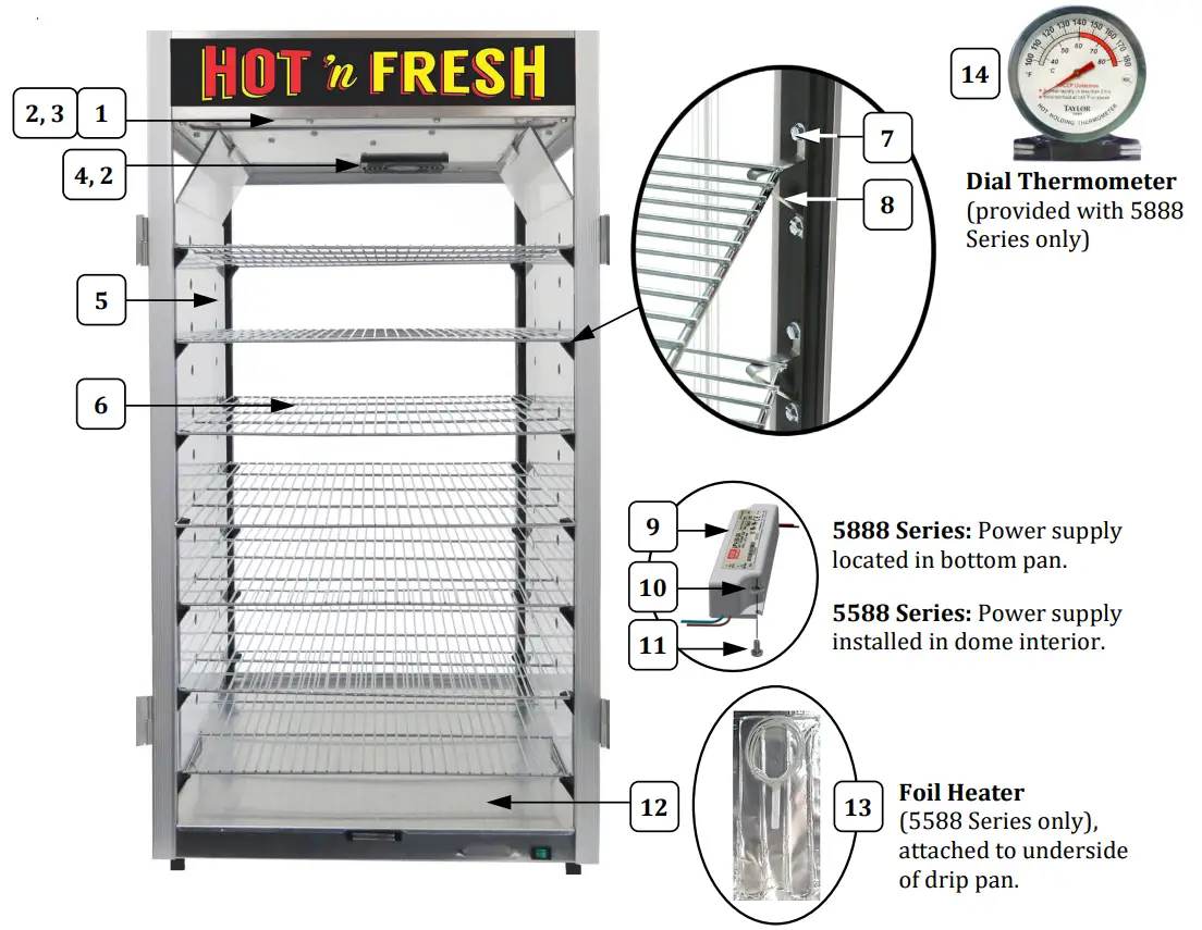 GOLD MEDAL 5888 Portion Pak Cheese Warmer and Warming Cabinet - Front View