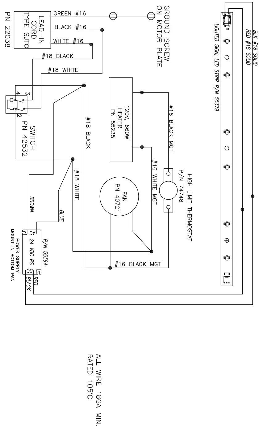 GOLD MEDAL 5888 Portion Pak Cheese Warmer and Warming Cabinet - Wiring Diagram 1