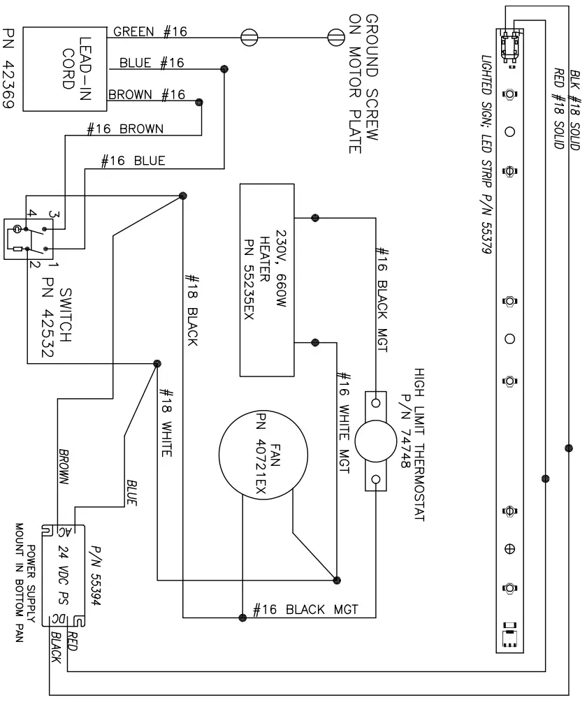 GOLD MEDAL 5888 Portion Pak Cheese Warmer and Warming Cabinet - Wiring Diagram 2