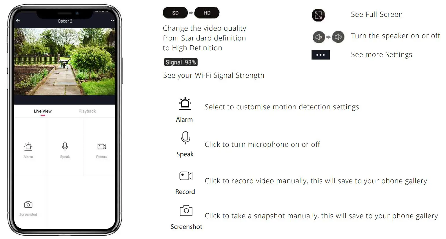 time2 Oscar 2 Outdoor Camera User Manual - Live View