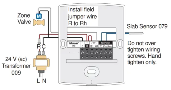 tekmar 519 Radiant Thermostat - Zone Valve