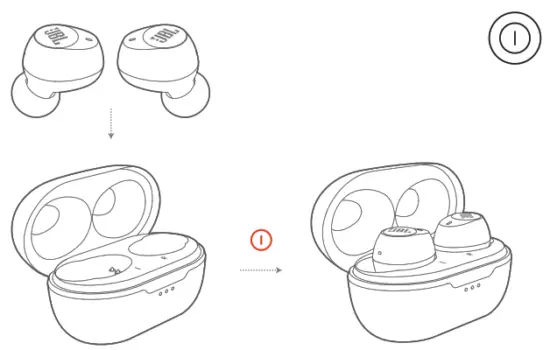 JBL Tune115 TWS True Wireless Earbuds - power