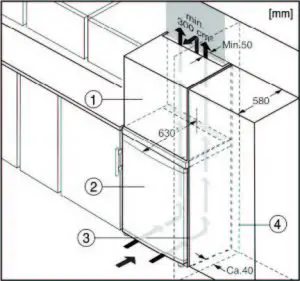 FIG 13 Insertion into a row of kitchen units