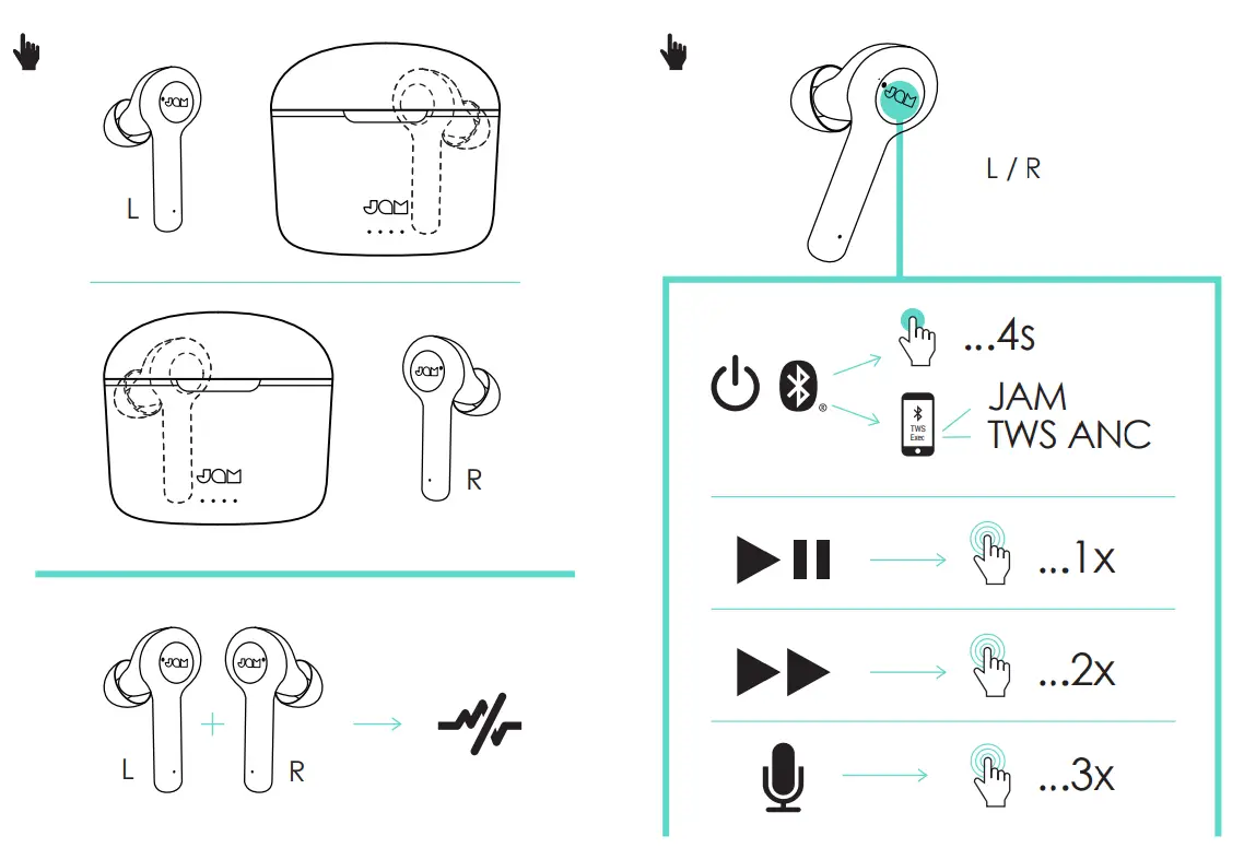 JAM HXEP925R True Wireless Stereo Earbuds - fig