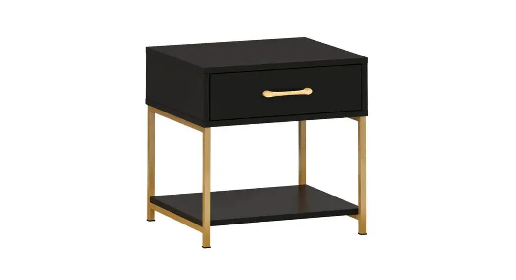 Thdstatic Night Table Drawers And 6-compartments Gold Metal Legs Instructions