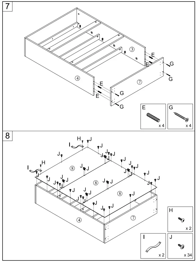 thdstatic Night Table Drawers and 6 Compartments Gold Metal Legs - figure 12