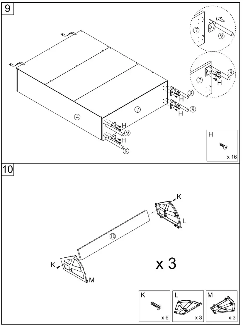 thdstatic Night Table Drawers and 6 Compartments Gold Metal Legs - figure 13