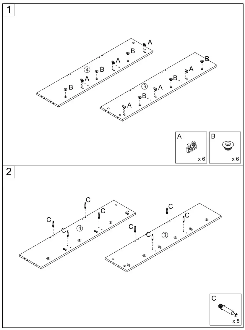thdstatic Night Table Drawers and 6 Compartments Gold Metal Legs - figure 9