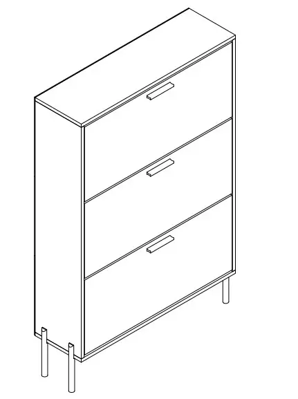 thdstatic Night Table Drawers and 6 Compartments Gold Metal Legs