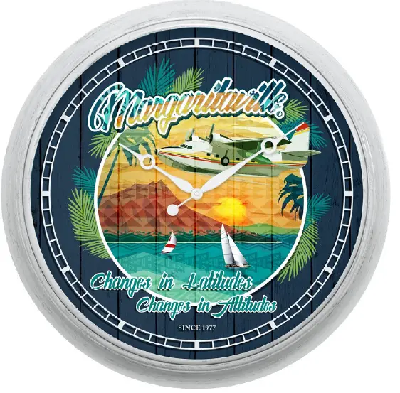 LA CROSSE TECHNOLOGY 433-3841MV5 15.75-Inch Margaritaville Indoor and Outdoor Wall Clocks