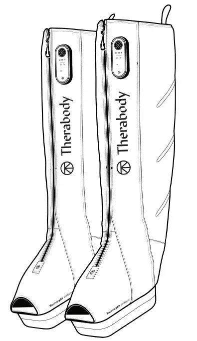 Therabody RecoveryAir JetBoots Wireless Sequential Compression Foot and Leg Air Massage Boots