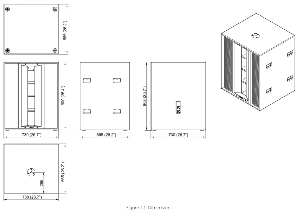 VOID Sub Vantage Stylishly Brutal Bass - Sub Vantage dimensions