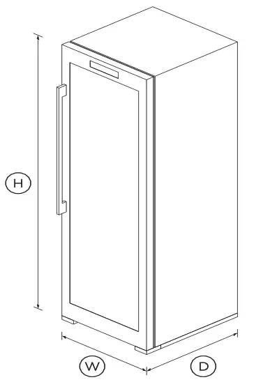 FISHER PAYKEL RF356RDWX1 Wine Cabinet, 144 Bottle - DIMENSIONS