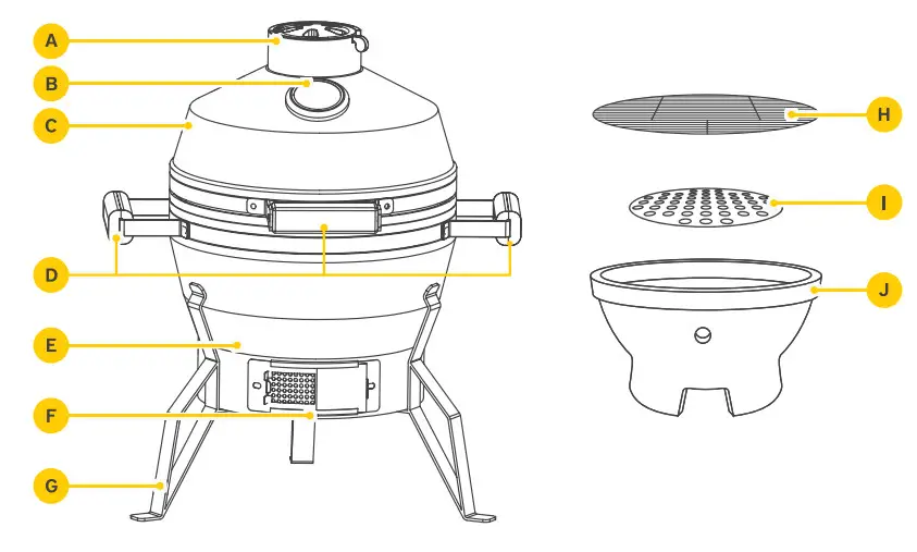 Maxima 09378000 Premium Kamado Grill Ø 13 inch 33 cm - figure 2