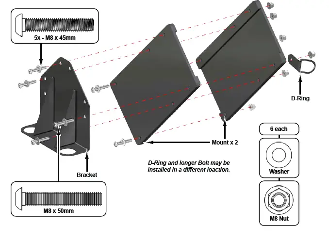 SUPERATV CM-P-RAN1K-01 Chainsaw Mount for Polaris Ranger XP 1000 fig (3)