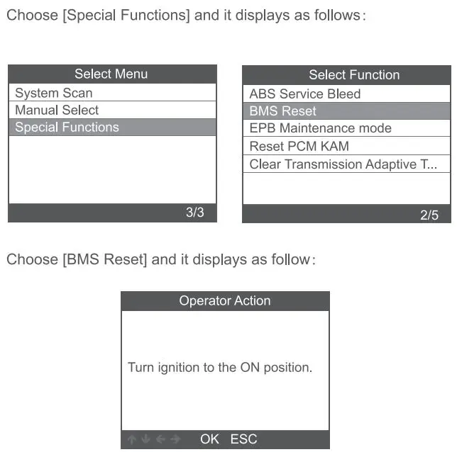 AUTOPHIX 5150 Car Auto Code Reader User Manual - BMS Reset