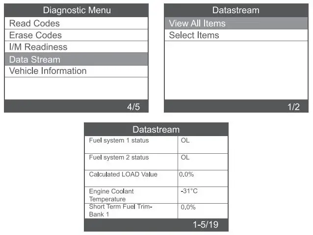 AUTOPHIX 5150 Car Auto Code Reader User Manual - Data Stream