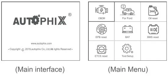 AUTOPHIX 5150 Car Auto Code Reader User Manual - Main Interface