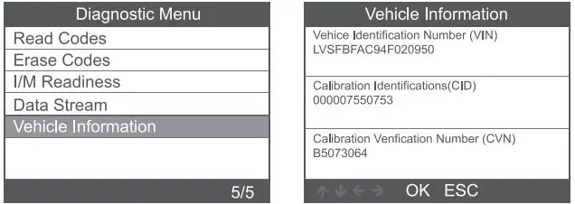 AUTOPHIX 5150 Car Auto Code Reader User Manual - Vehicle Information