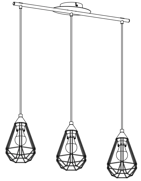 EGLO 43682A Tarbes 3 Light 6 Inch Brushed Brass Pendant Ceiling Light