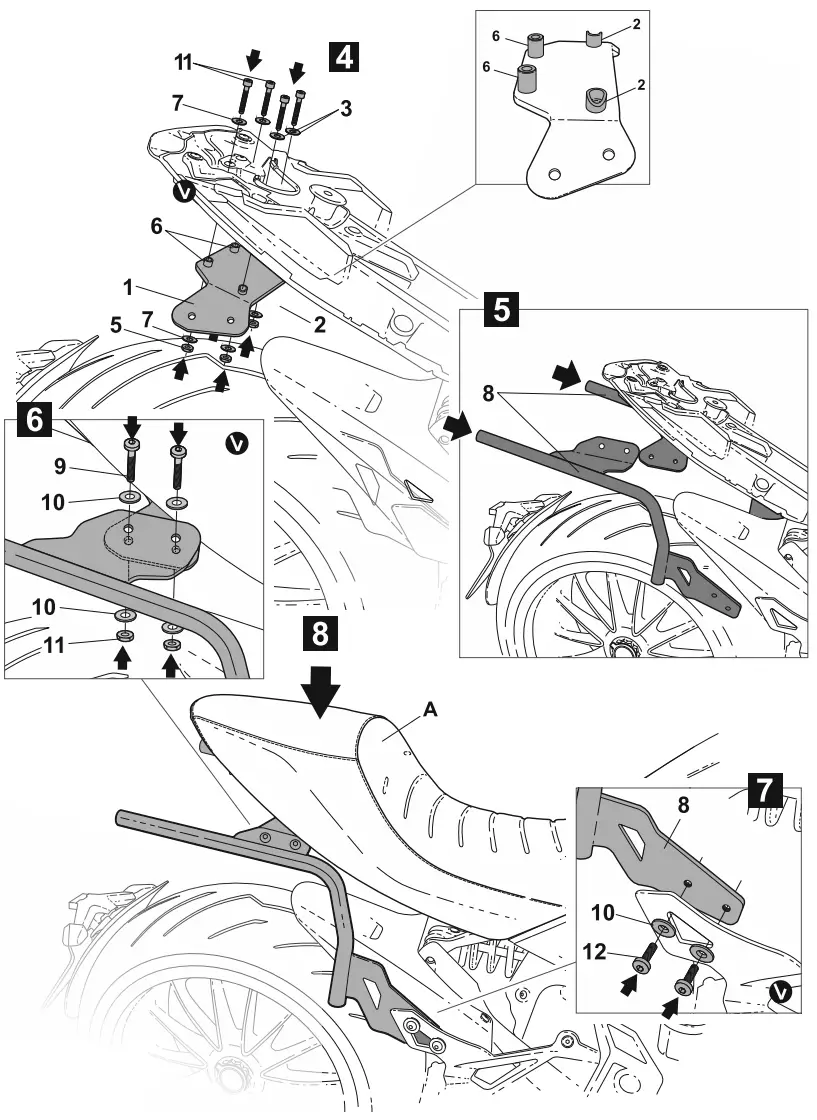 SHAD Ducati Diavel 1260 Side Case Racks - fig 1