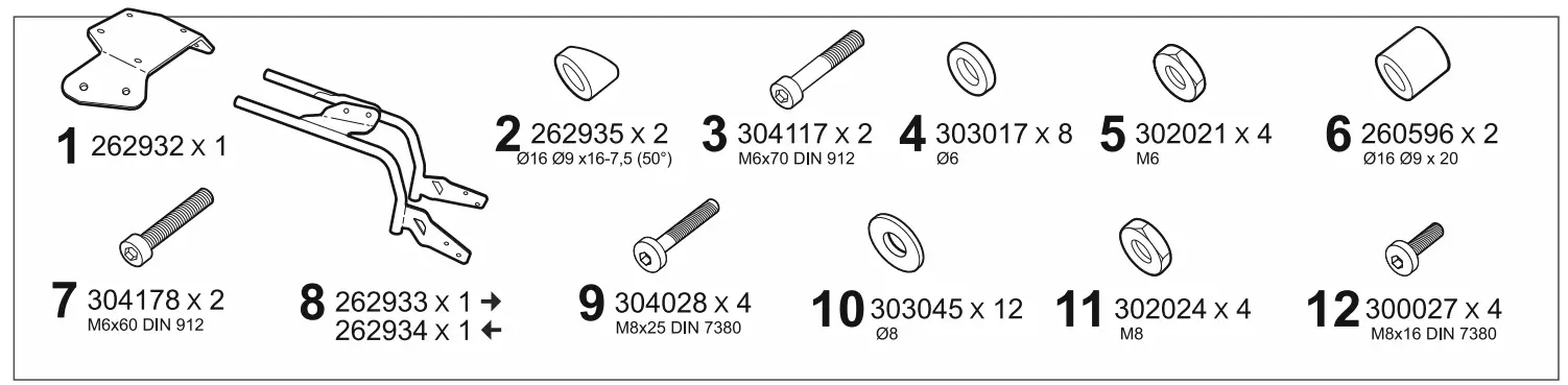 SHAD Ducati Diavel 1260 Side Case Racks - icon