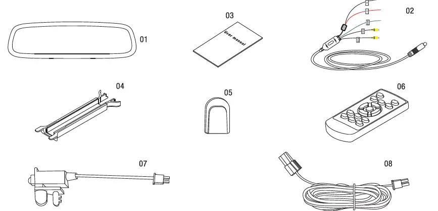 BOYO-VTM43TC-OE-Style-4.3-Inch-Rear-View-Mirror-Monitor-with-Compass-Temperature-FIG-1