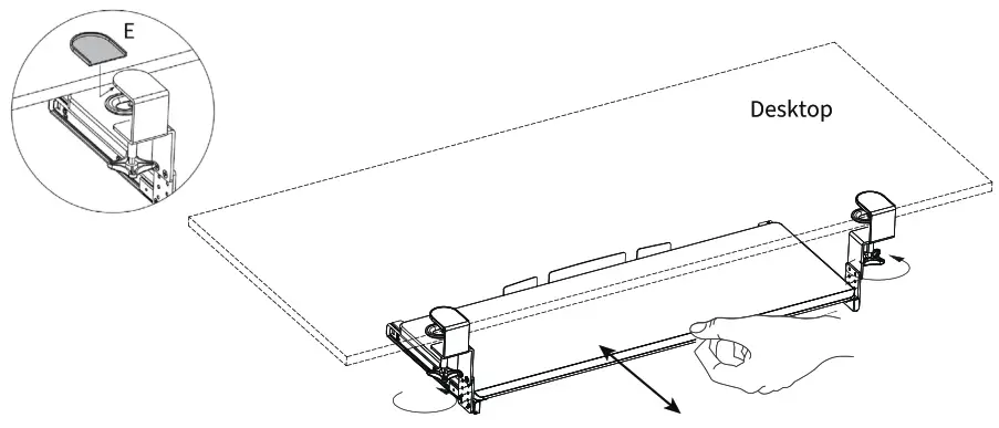 VIVO MOUNT KB05HA Light Wood or White Clamp on Height Adjustable Keyboard Tray - FIG7