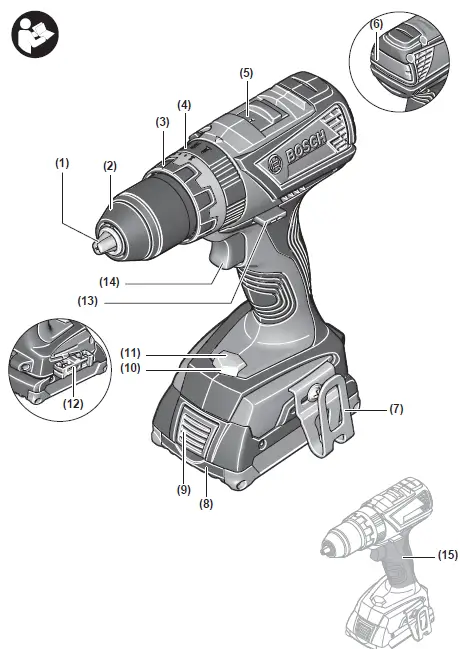 BOSCH 18V-EC GSR, GSB Professional Cordless Drill Driver 1