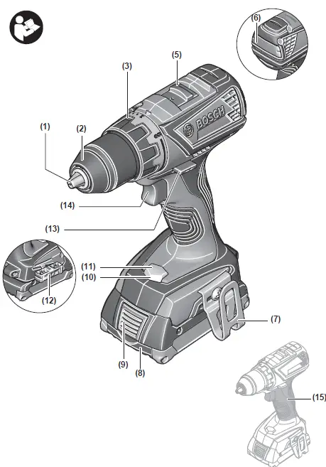 BOSCH 18V-EC GSR, GSB Professional Cordless Drill Driver 2