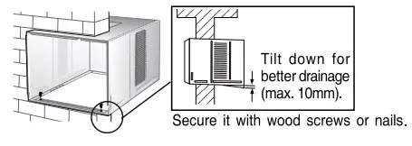 Panasonic CW-HZ70ZA Room Air Conditioner - installation hole