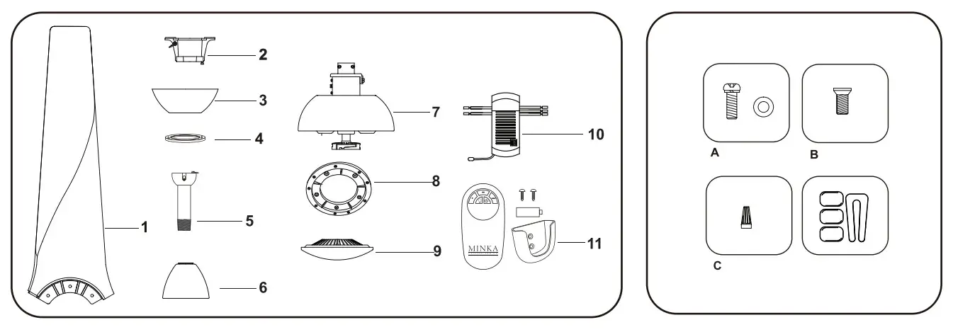 MINKA Trilan 52 Ceiling Fan for Indoor Location - pack