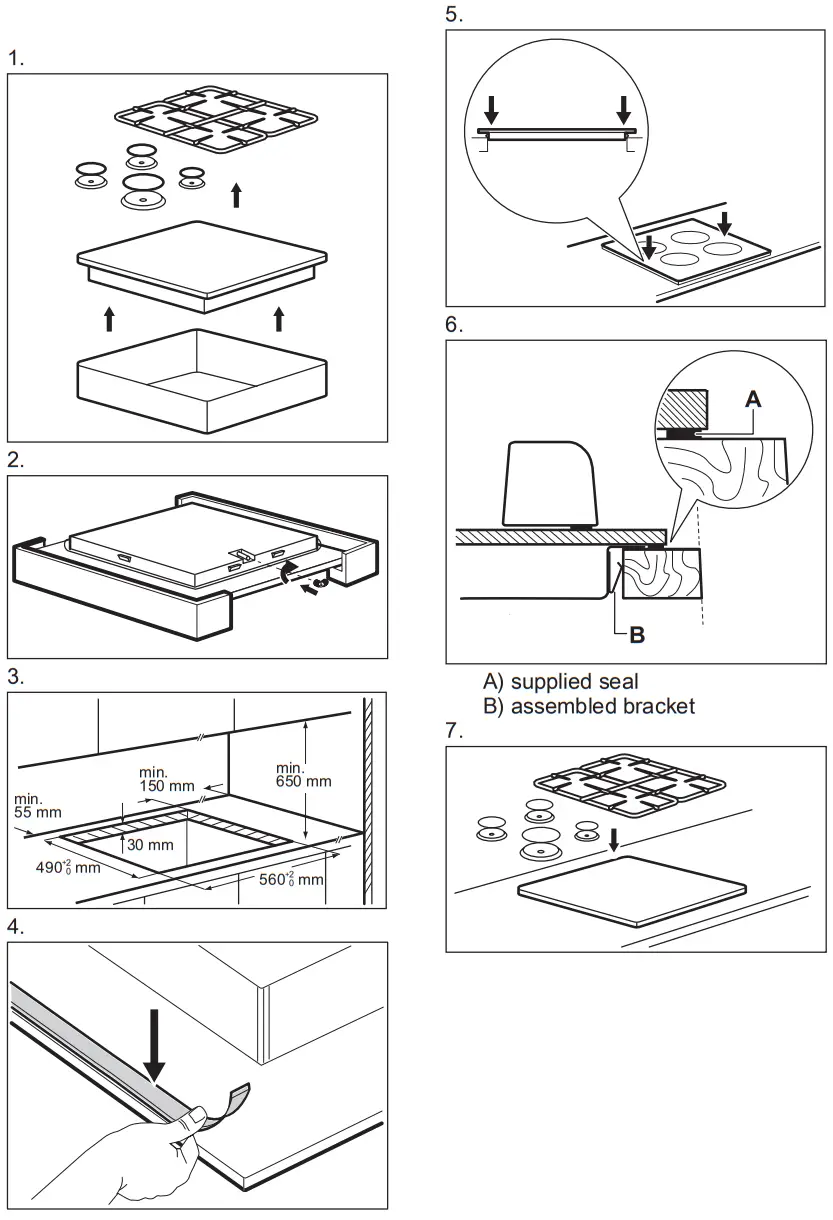 AEG HKB75029NB Gas Hob - fig 3