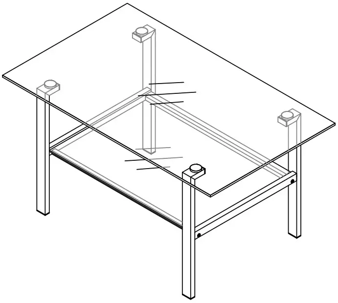 THE HOME DEPOT D01 CT021 Rectangle Glass Coffee Table