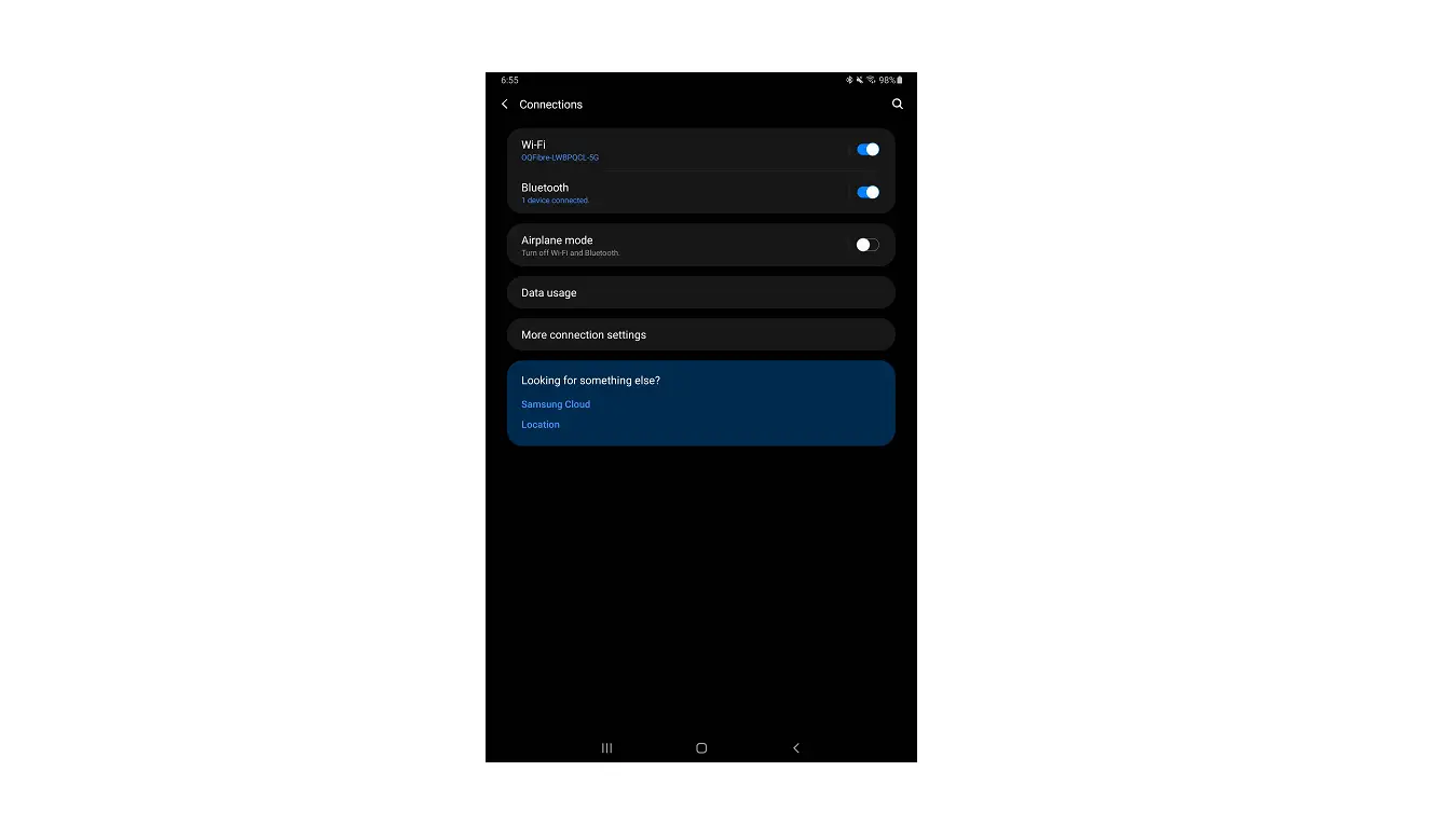 Samsung Galaxy Tab S6 Turn Bluetooth On / Off